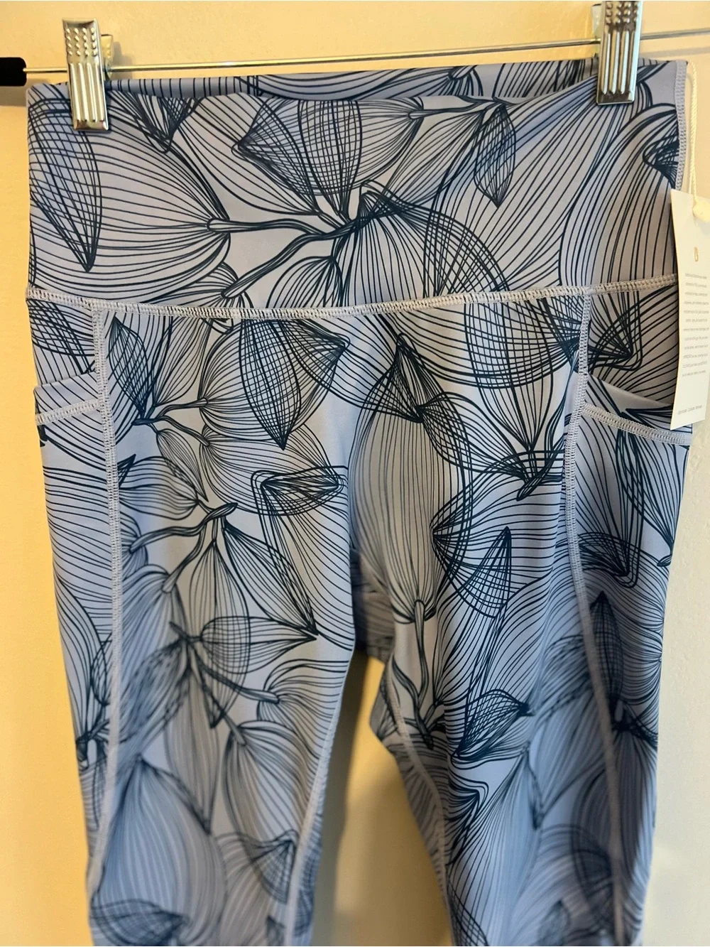 BuffBunny Limitless Legging Citrus Blue Floral-Leaf Print Leggings